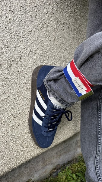 Serre pantalon bleu blanc rouge - 1